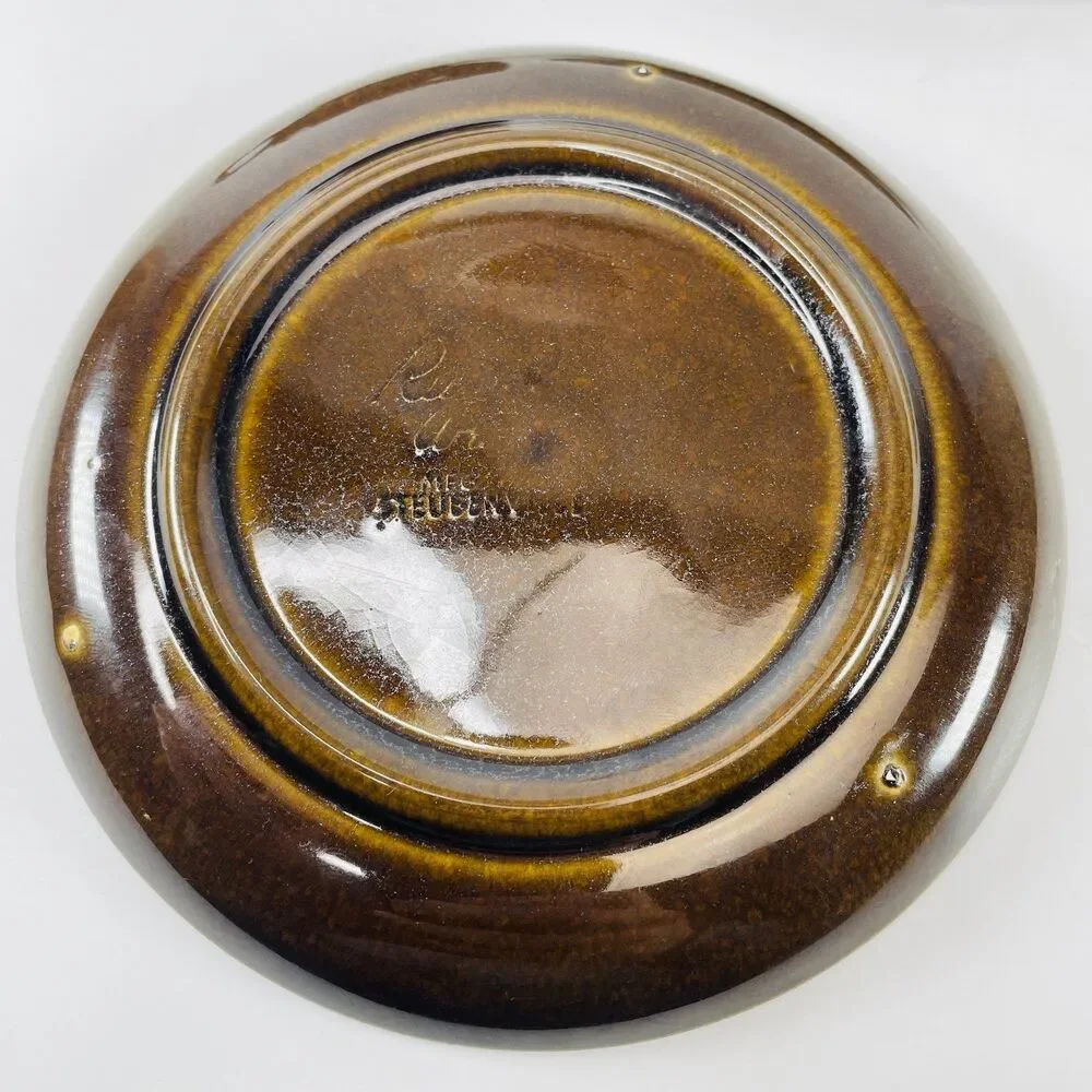 VTG Russell Wright Steubenville American Modern MCM Brown Cup Saucer Plate Lot